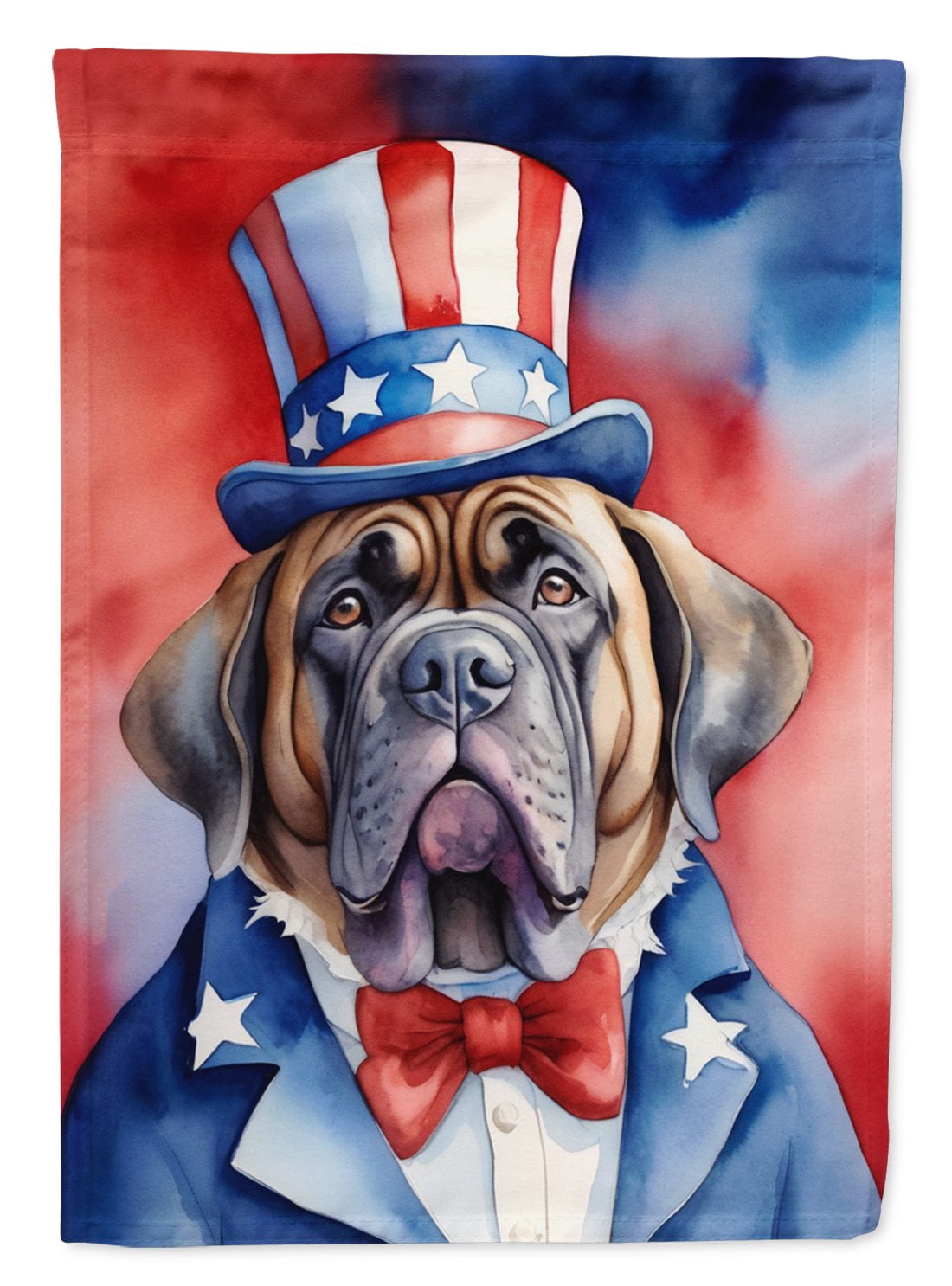 Mastiff Patriotic American House Flag