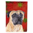 thumbnail image 1 of Mastiff Red and Green Snowflakes Holiday Christmas Garden Flag, 1 of 2