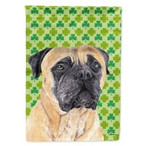 Mastiff St. Patrick's Day Shamrock Portrait Garden Flag