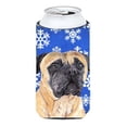 thumbnail image 1 of Mastiff Winter Snowflakes Holiday Tall Boy bottle sleeve Hugger, 1 of 1
