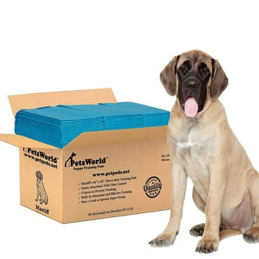 PETSWORLD Mastiff's Massive Dog Training/Potty Pads, 28x44 inch, 50 Ct, XXXL Gigantic, Tear Resistant, Super Absorbent & Leak-Proof