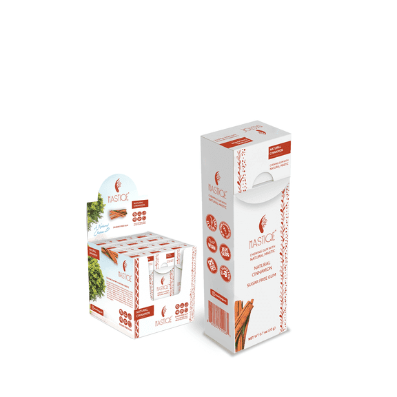 Mastiqe Sugar Free Chewing Gum with Natural Mastic -Cinnamon (12-Box)