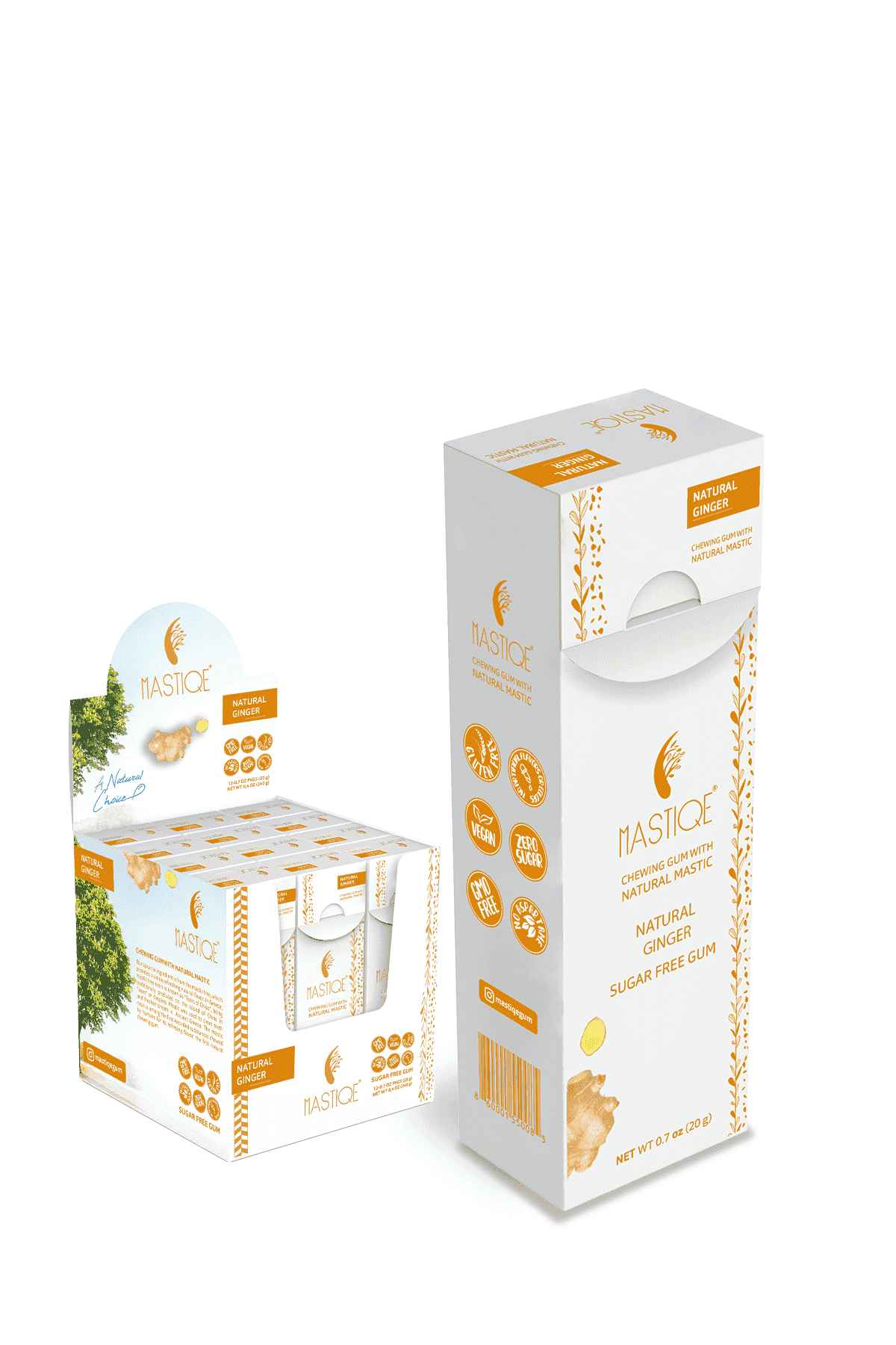 Mastiqe Sugar Free Chewing Gum with Natural Mastic -Ginger