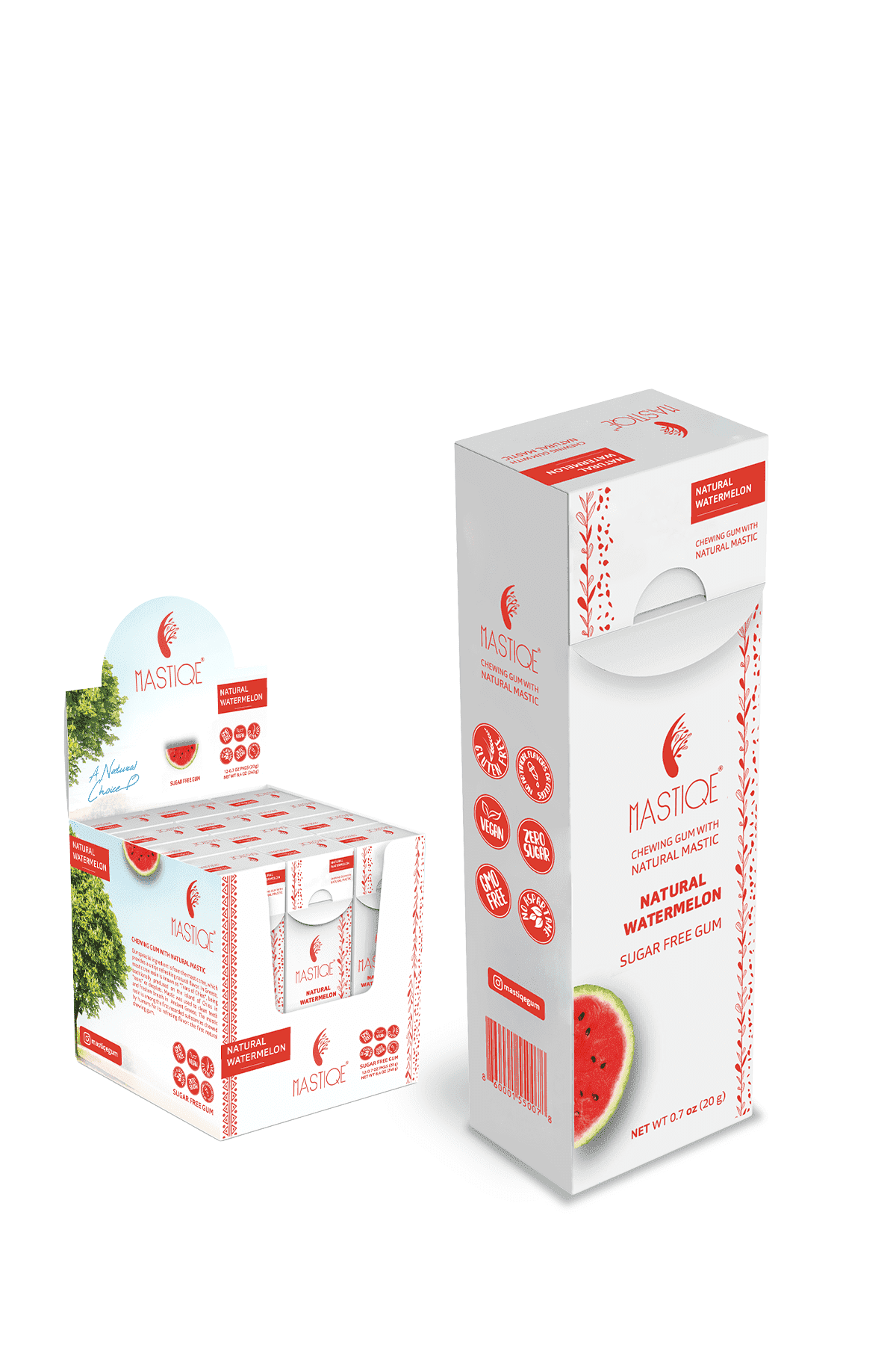 Mastiqe Sugar Free Chewing Gum with Natural Mastic -Watermelon