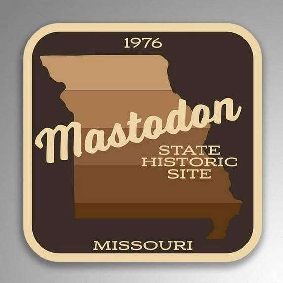 Mastodon State Historic Site Decal Sticker | 4-Inches By 4-Inches | Vinyl Sticker | UV Protective Laminate | SP048