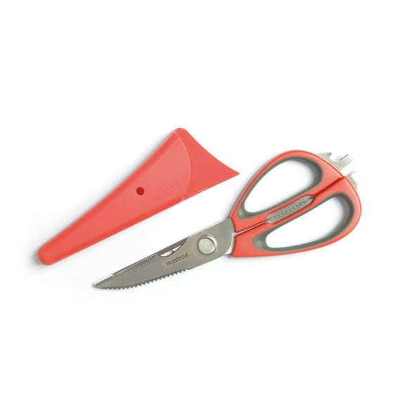 Mastrad Multi-Function Kitchen Scissors, Red/Gray