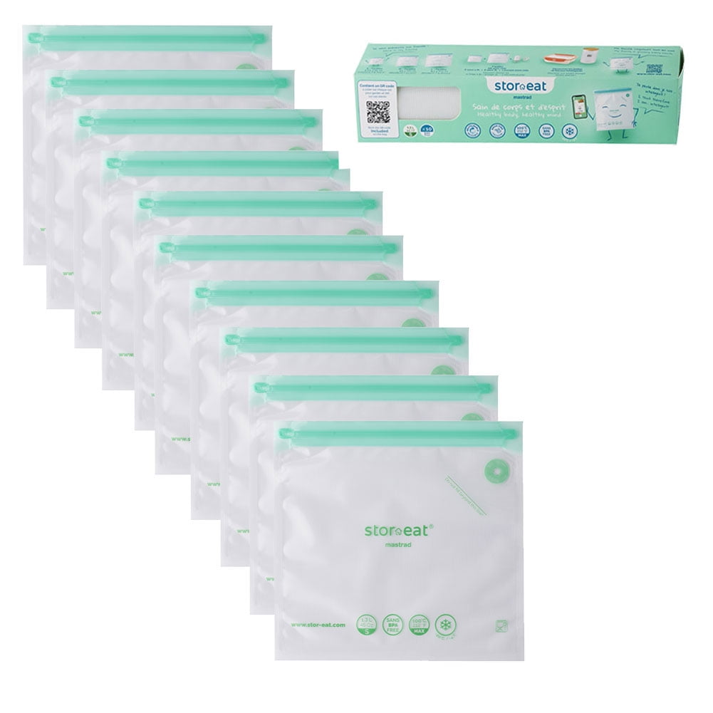 Mastrad Vakuumgarer Set Stor'eat - 10 Beutel + Vakuumpumpe Für Sous Vide