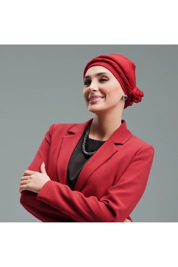 Asha Chemo Headwear for women with Hair Loss Cotton Turban Head Scarf Wrap Ladies (Red)