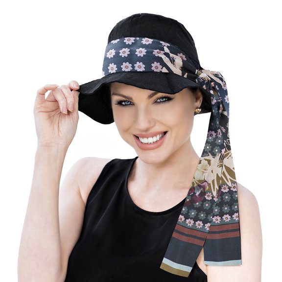 Masumi Lola Women Summer Hat with Scarf UPF 50+ Sun Protection Packable