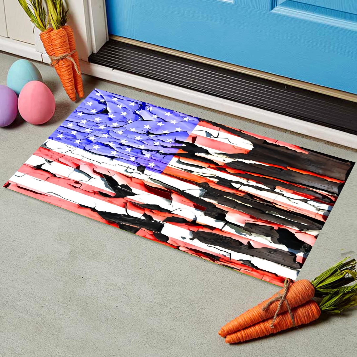 Mat American Flag Doormat with Heavy Duty Backing Christmas Doormat Mat