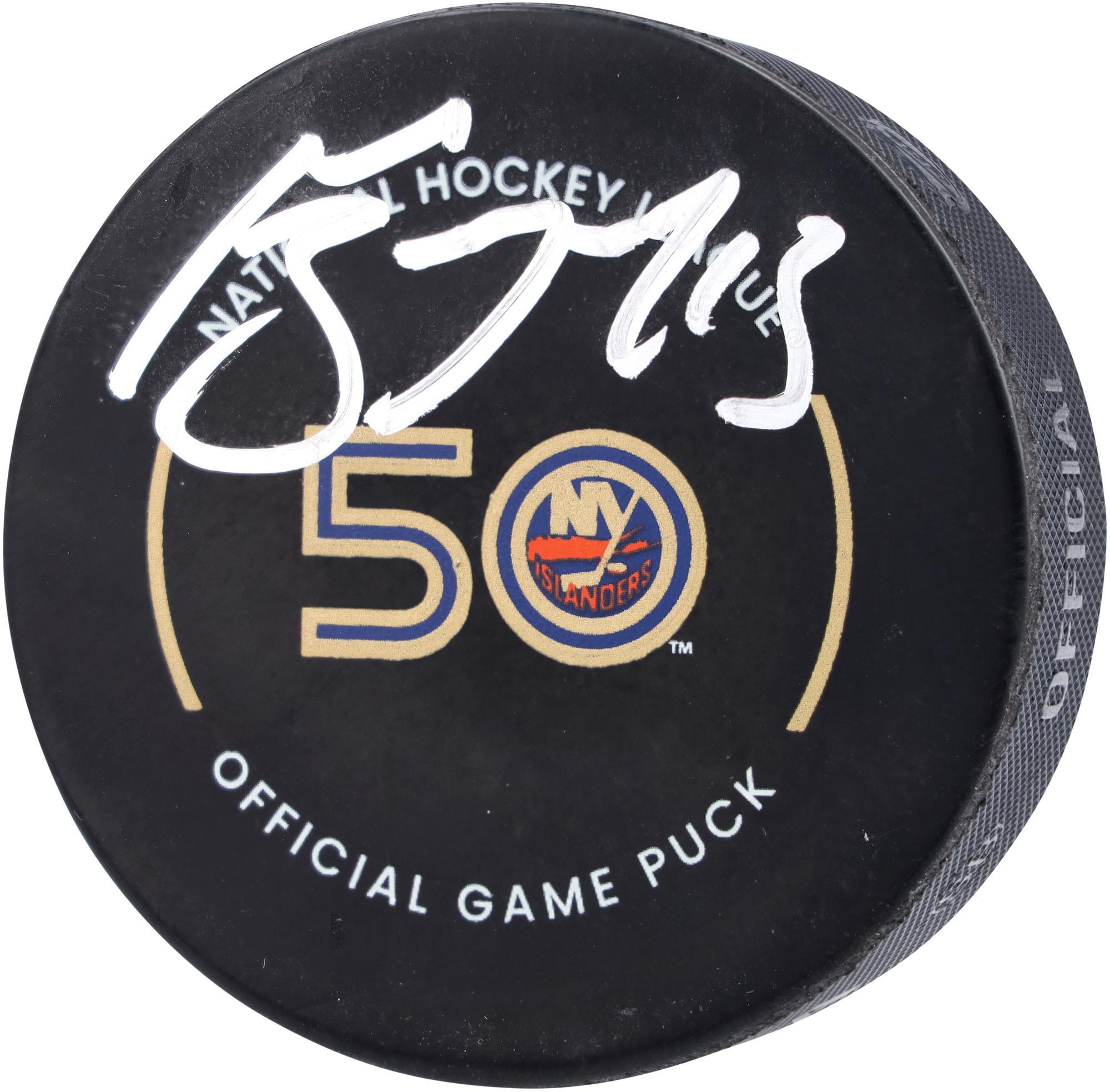 Mat Barzal New York Islanders Autographed Official Game Puck - Fanatics Authentic Certified