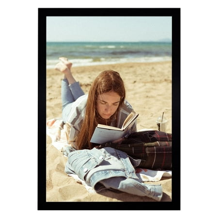Mat Board Center 13x19 Black Poster Frame with Plexiglass to Display Wall Mounting- Horizontal and Vertical (1-Pack)