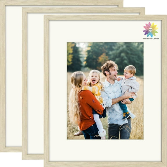 Mat Board Center, 16X20 Gallery Wall Display Picture Frames with Mat for 11X14 Photos, Real Glass, Set of 3