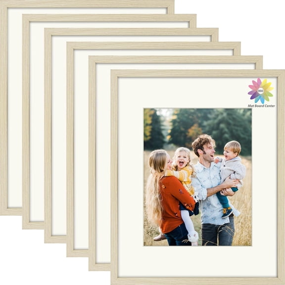 Mat Board Center, 16X20 Gallery Wall Display Picture Frames with Mat for 11X14 Photos, Real Glass, Set of 6