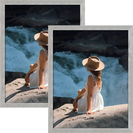 Mat Board Center 18x24 Gray Wall Display Picture Frames, Set of 2