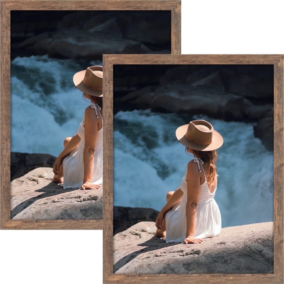 Mat Board Center 18x24 Wall Display Picture Frames, Brown, Pack of 2