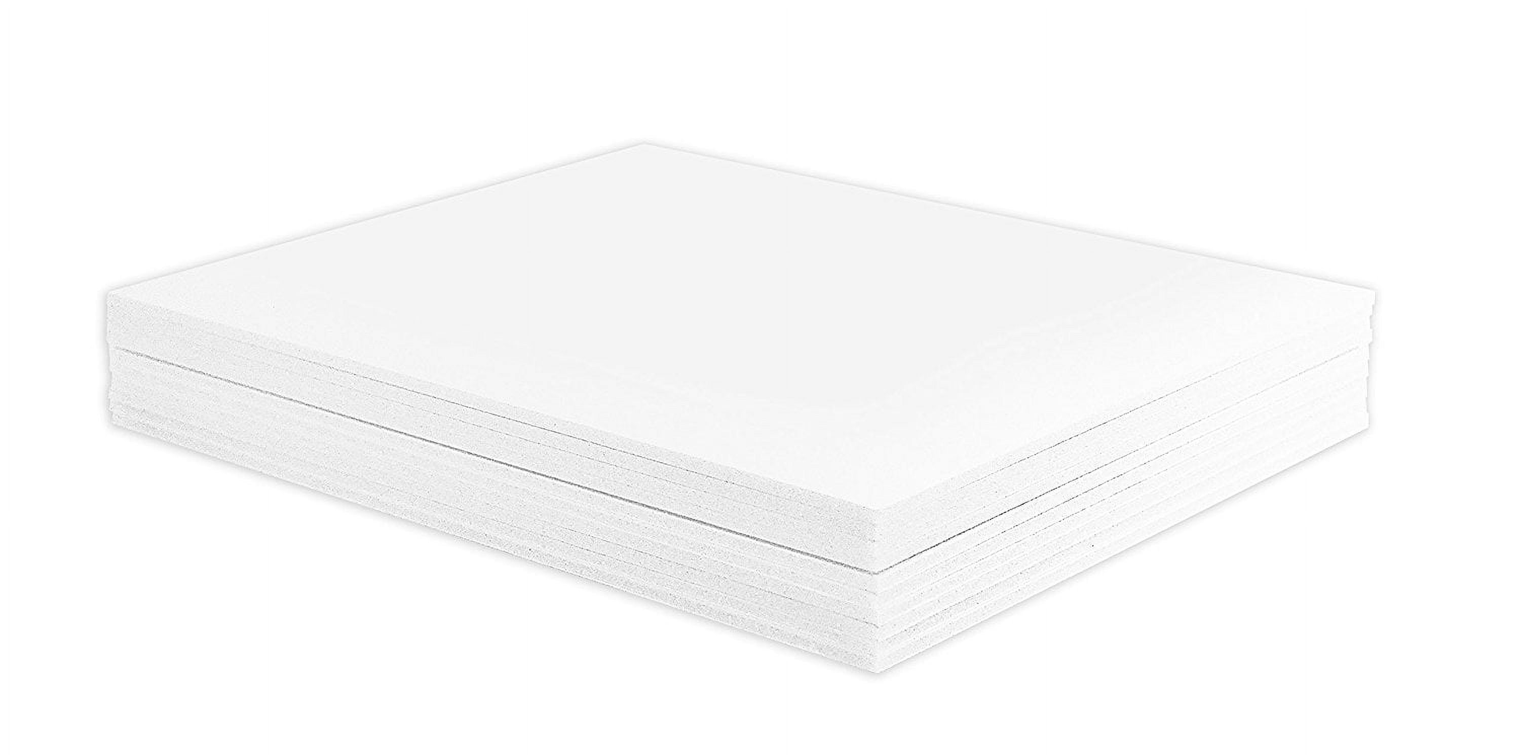 Mat Board Center, Pack of 10 1/8 White Foam Core Backing Boards (5x7,  White)