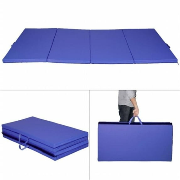 Mat Expert Blue 4'x8'x2" Thick Folding Panel Gymnastics Mat Gym Fitness Exercise Mat