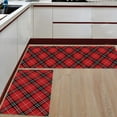 thumbnail image 1 of Mat Floor Carpet - Runner Rug Set of 2 - Plaid Doormat, Classic English Tartan Plaid Cells Stripes Scottish Geometric Traditional Door Mats for Kitchen Grill Baths Tub Living Room, 1 of 6