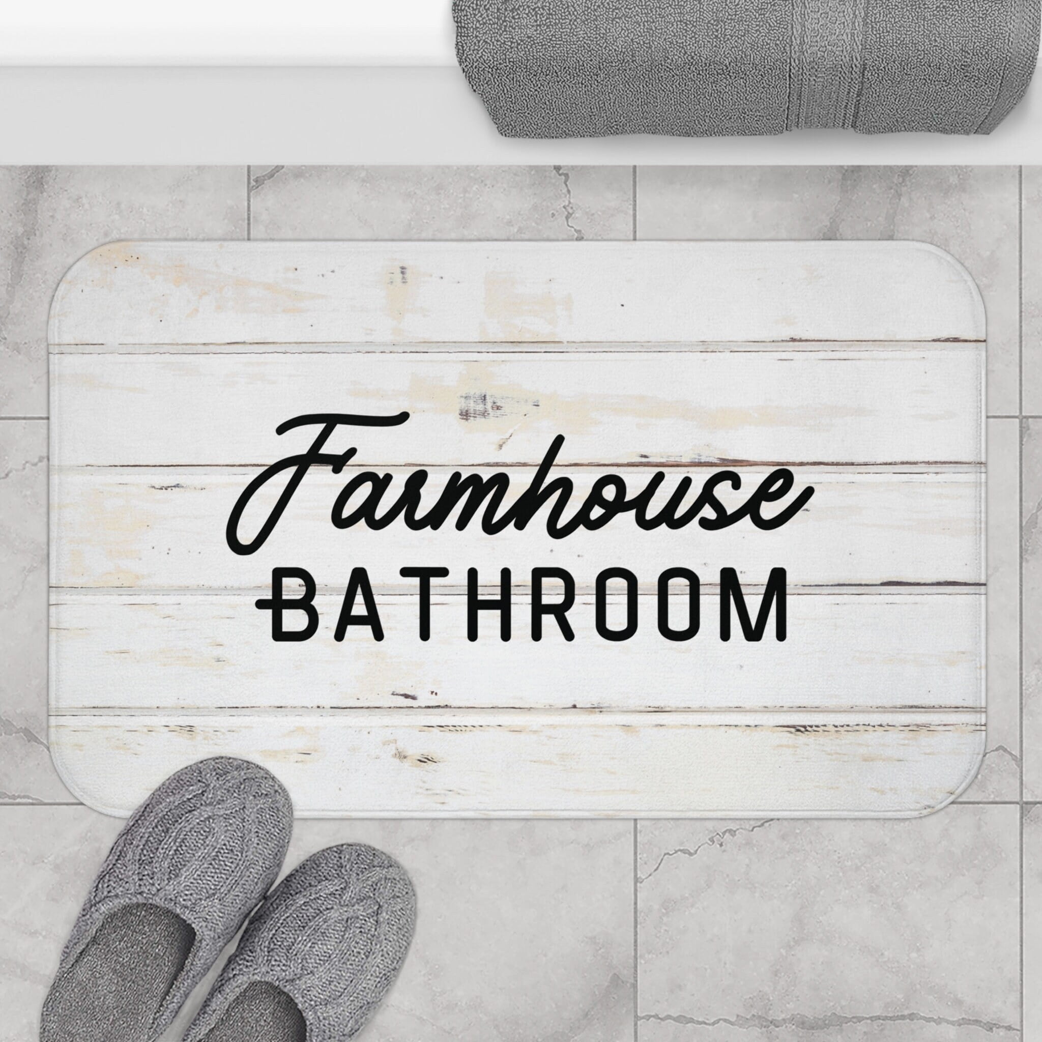 Mat For Bathroom Bath Mat Farmhouse Bathroom Old Rustic Decor Bathroom ...