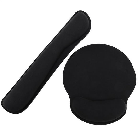 Mat Gel Gaming Keyboard and Wrist Rest Mat Pad, Ergonomic Wrist Support Comfort Pad for Computer Laptop Office Typist - Black