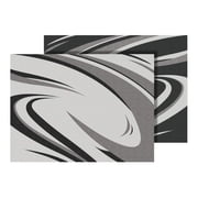 Faulkner 53008S Outdoor Patio Mat Modern Swish Black Gray 9 By 12