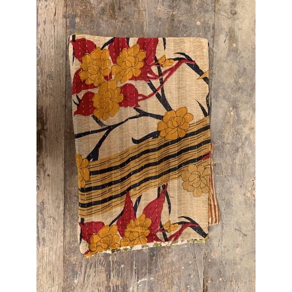 Mat Quilt Gudari Printed Bedspread Cotton Throw Sleeping Counterpane Stitched