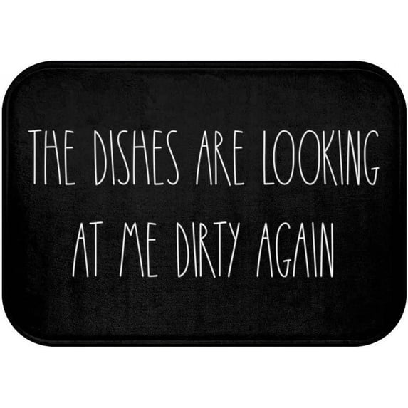 Mat for Under Sink The Dishes are Looking at Me Dirty Again Inspired Rae Dunn Style Anti Slip Kitchen Floor Mat Cooking Rug Funny Mat Cute Rugs for Kitchen Indoor 20x32 inch