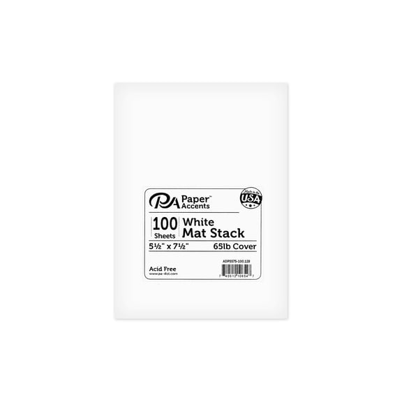 Mat Stack 5.5x7.5 Blank 100pc 65lb White