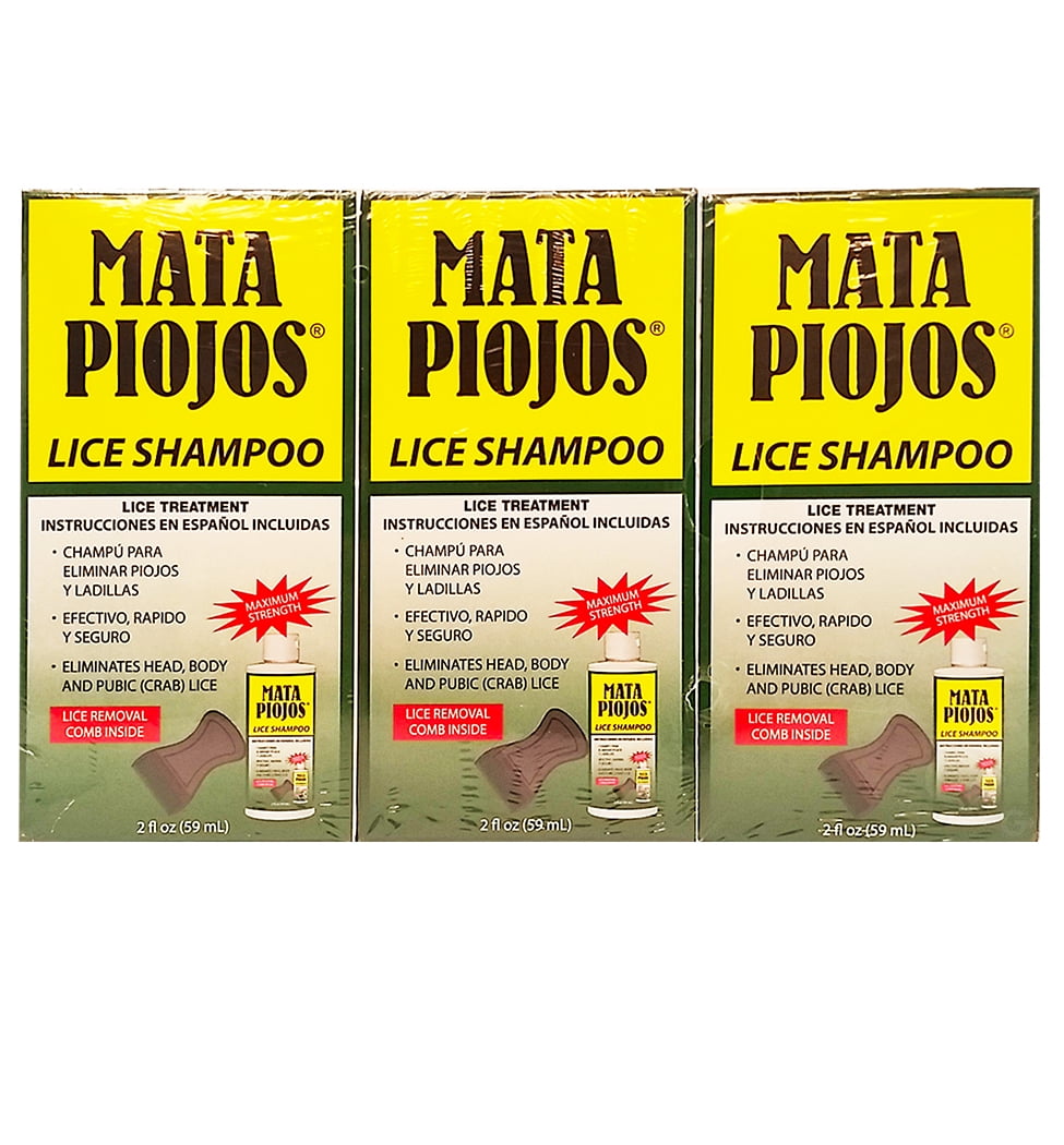 Mata Piojo Shampoo Lice Treatment 2 oz Shampoo para Piojos (Pack of 3