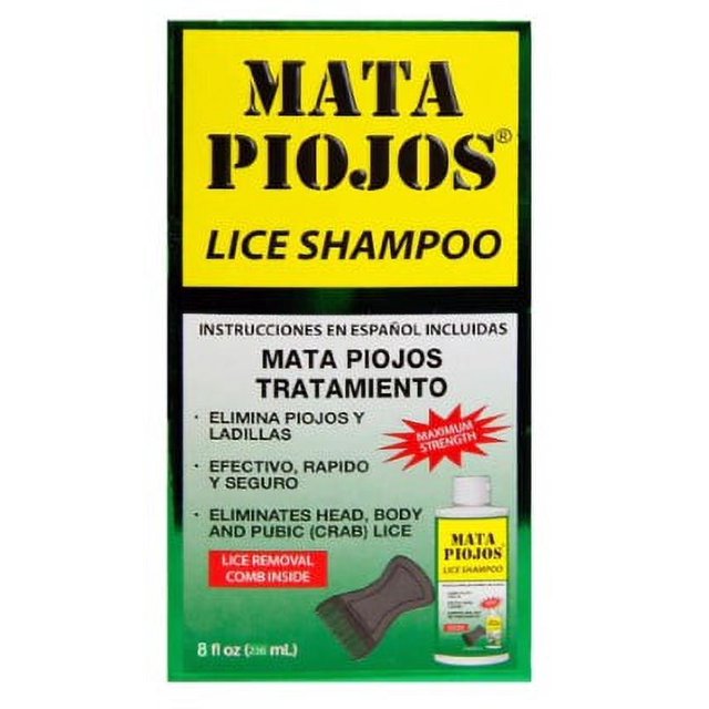 Mata Piojos Large Size Lice Shampoo & Conditioner. Maximum Strength, eliminates head, body
