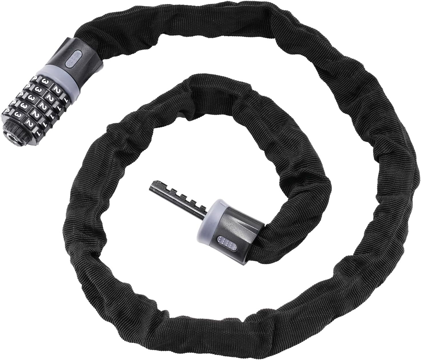 Mata1 Bike Chain Lock, AntiTheft w/ 5Digit Combination Code, HeavyDuty Cable for Scooters