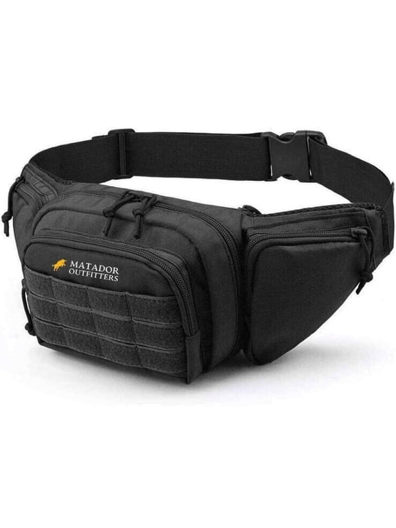 Tactical Waist Pack (Black) - Light Weight of Durable Canvas Material, Contains plenty of space for your EDC, Super Comfortable Breathable Back Lining.