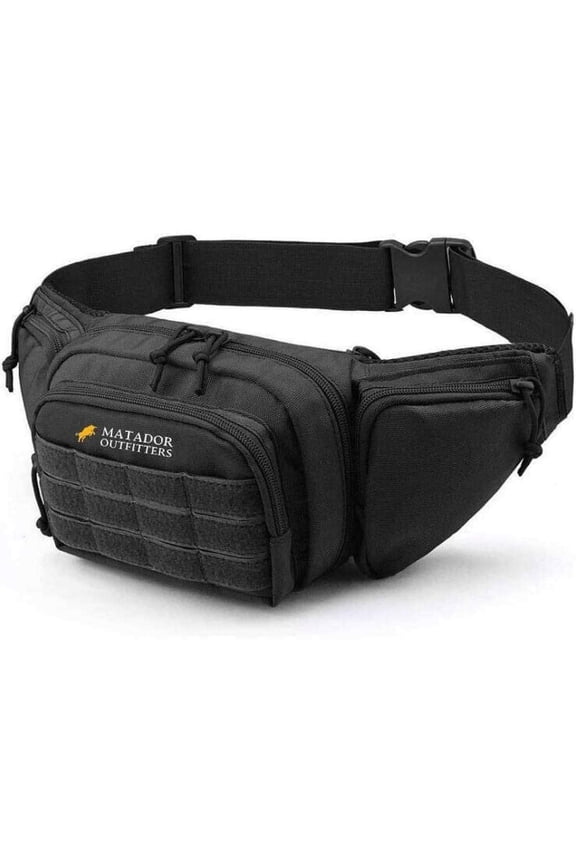 Tactical Waist Pack (Black) - Light Weight of Durable Canvas Material, Contains plenty of space for your EDC, Super Comfortable Breathable Back Lining.