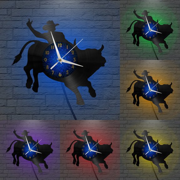 Matador Vinyl Record Wall Clock for Kitchen Wall Decor Wall Art Gift for Lover Gift Idea for a Best Friend(B,with LED)