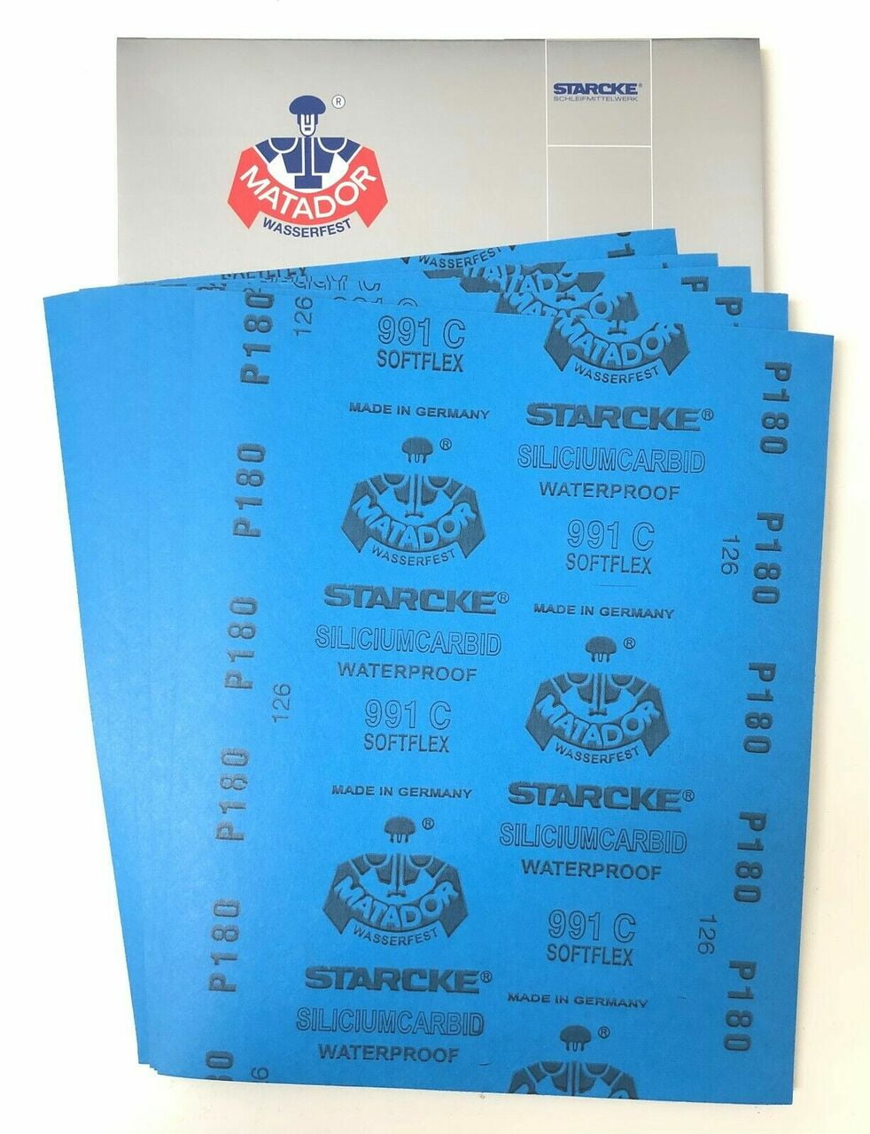 Matador Waterproof Sandpaper Wet or Dry Abrasive Paper 180 Grit Per