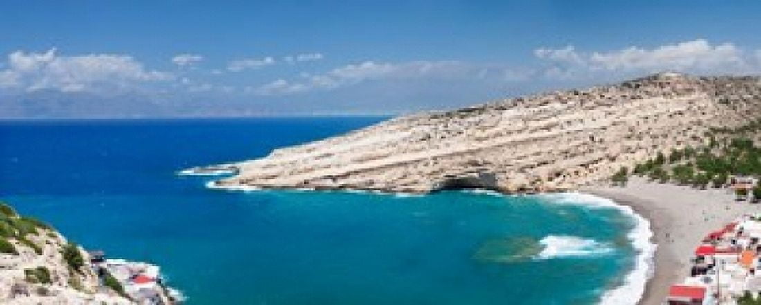 Matala Bay Heraklion District Crete Greece Canvas Art - Panoramic Images (30 x 12)
