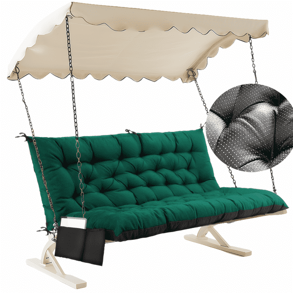 Matalde 59.06" x 39.37" Dark Green Bench Outdoor Seating Cushions, Waterproof