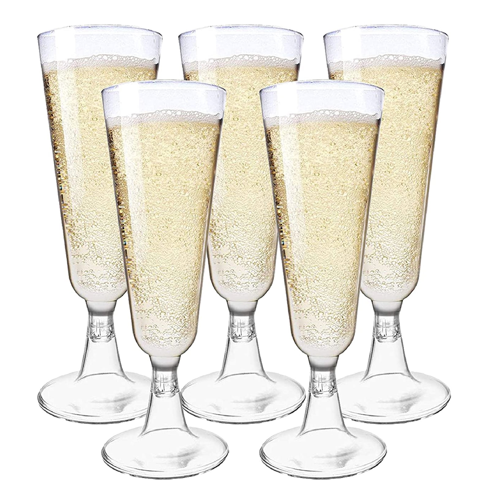Matana 48 MultiUse Plastic Champagne Flutes, 5 Oz Clear Plastic