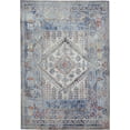 thumbnail image 1 of Matana Bohemian Space Dyed Area Rug, Ibiza Blue/Gray/Orange, 9ft-5in x 12ft-5in, 1 of 7