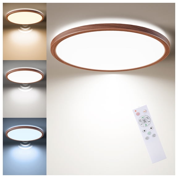 Matane 12 Inch Motion Sensor Ceiling Light with Remote, Hardwired Flush Mount Light 3000K 4000K 5000K, 2400LM Dimmable Led Ceiling Light with 3 Timer Closet Porch Stairs Hallway, Brown