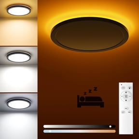Matane 8.7'' LED Flush Mount Ceiling Light Fixture with Remote Control,Nightlight 2000K Warm,18W 1800LM 3000K-6500K Dimmable Ceiling Lamp Surface Mount Round Lighting Fixture for Bedroom,Dining Room