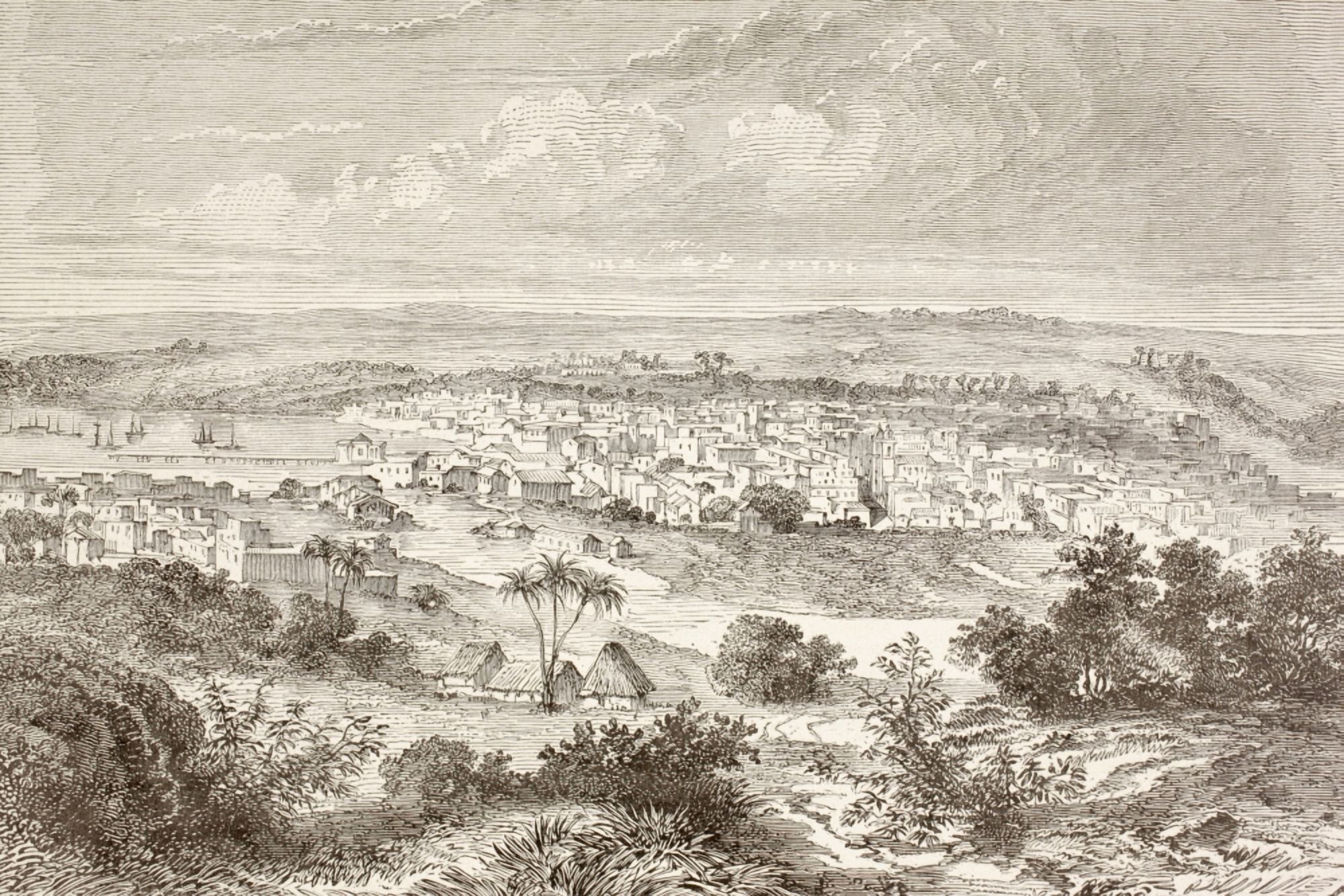 Matanzas Cuba In The 1880S From A 19Th Century Illustration Canvas Art - Ken Welsh Design Pics (17 x 11)