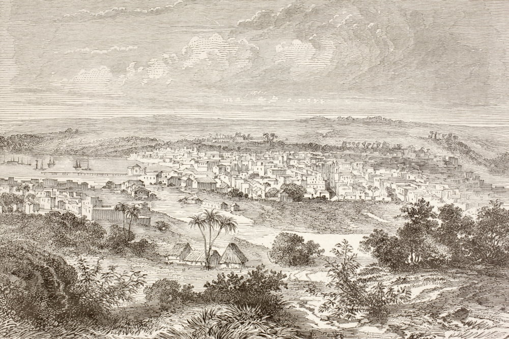 Matanzas Cuba In The 1880S From A 19Th Century Illustration Canvas Art - Ken Welsh Design Pics (34 x 22)
