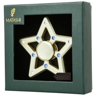 Matashi 2.5" Plated Star Spinner Christmas Ornament w/  Crystals Gold Plated