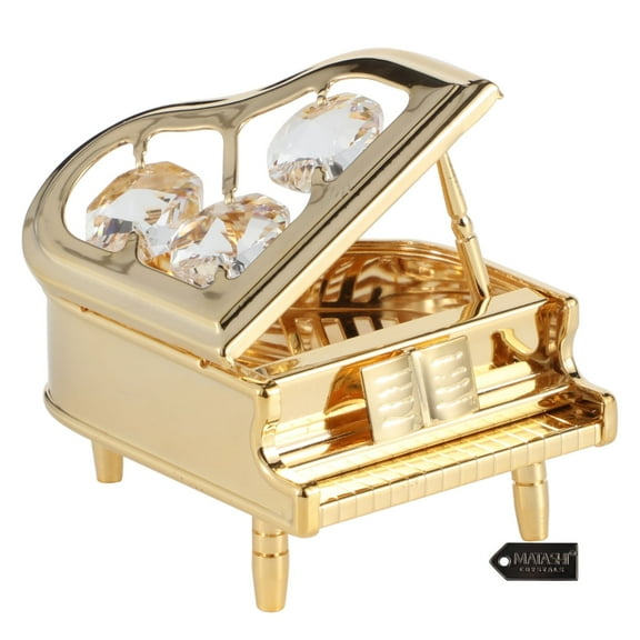 Matashi 24K Gold Plated Grand Piano Ornament  Valentines Day Gift for Her, Wife  Home Decorative Tabletop Showpiece