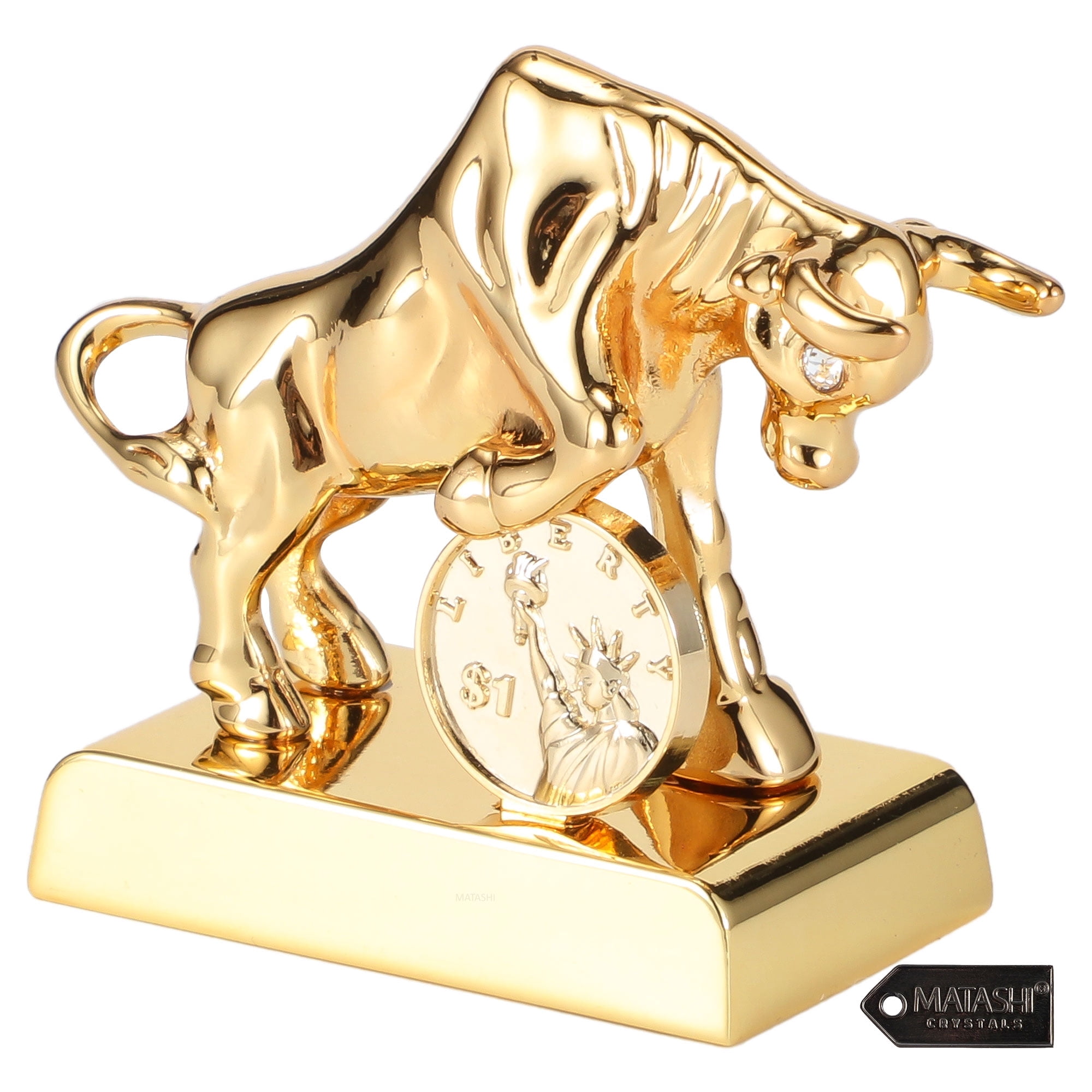 Oxgift Matashi 24K Gold Plated Crystal Studded Ox Figurine with Coin – Chinese ...