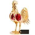 thumbnail image 1 of Matashi  24K Gold Plated Rooster Table Top with Red and Clear Genuine  Crystals, 1 of 5