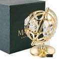 thumbnail image 1 of Matashi 24k Goldplated Spinning Globe Table Top Made with Genuine  Crystals, 1 of 5