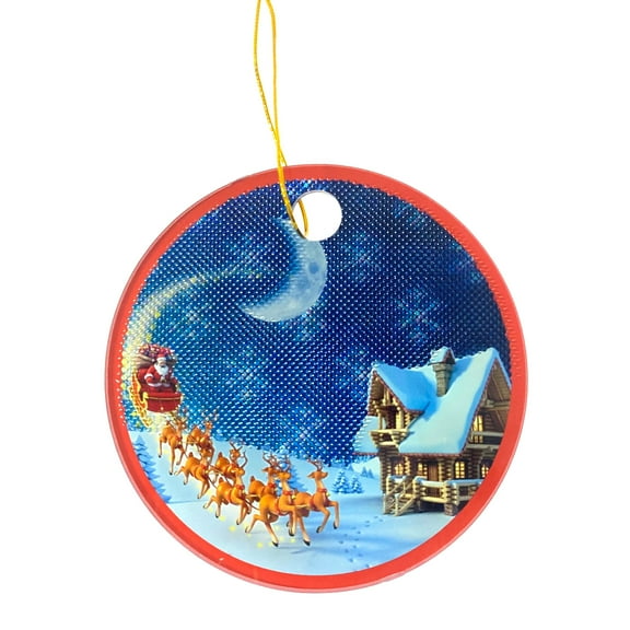 Matashi 5D Santa Claus and Reindeer Hanging Ornament - Strong Polycarbonate Panel with Vibrant Colours, Christmas Tree Decoration for Home, Office, Holiday Party Decor